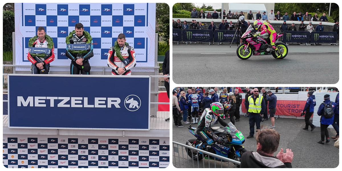 Podium et motos sur le TT 2025